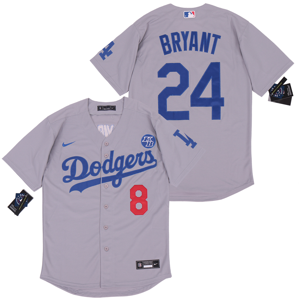 2020 Men Los Angeles Dodgers #24 Bryant grey new Nike Game MLB Jerseys 6->milwaukee bucks->NBA Jersey